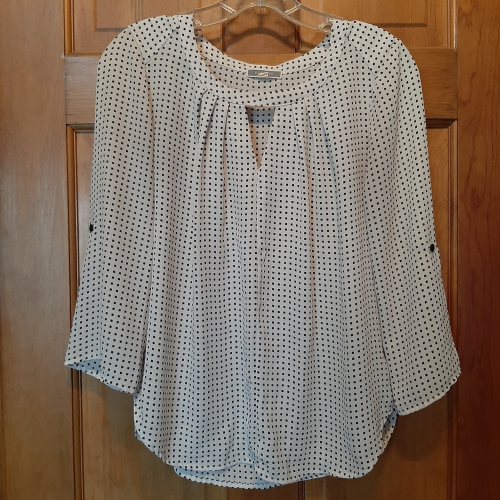 Pleione BW Square Dot Blouse - Size XS